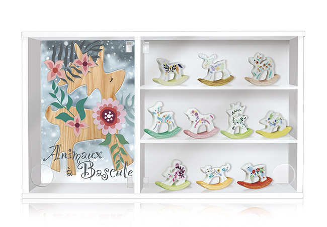 Coffret vitrine animaux a bascule