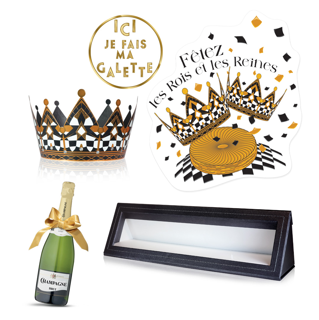 kit deco ambiance royaume pour celebrer le mois de la galette en boulangerie avec alcara